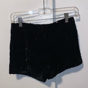 Black sequin shorts